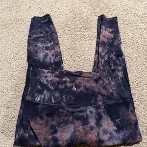 Lululemon Athletica Dark Tie-Dye Leggings